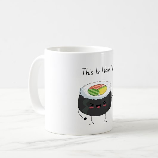 So Roll ich kawaii Sushi Coffee Tasse (Vorderseite Links)