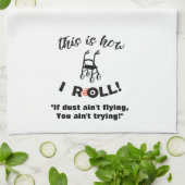 "So Roll ich!" Laufrad (Spaß) Geschirrtuch (Gefaltet)