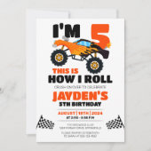 So Roll ich Monster Truck Kindergeburtstag Einladung (Vorderseite)