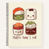 So Roll ich Niedlich Kawaii Sushi Notizblock (Vorderseite)