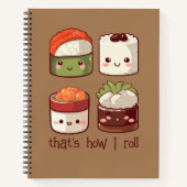 So Roll ich Niedlich Kawaii Sushi Notizblock (Vorderseite)