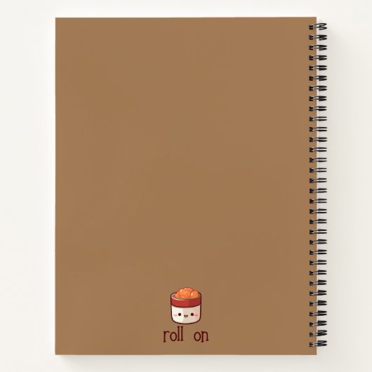 So Roll ich Niedlich Kawaii Sushi Notizblock (Rückseite)