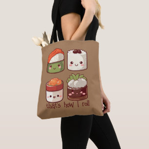 So Roll ich Niedlich Kawaii Sushi Tasche