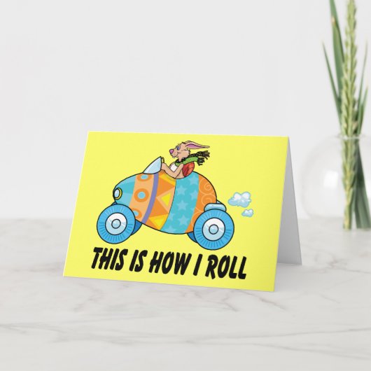 So Roll ich Osterhasen Feiertagskarte (Vorderseite)