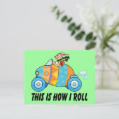 So Roll ich Osterhasen Feiertagspostkarte (Stehend Vorderseite)