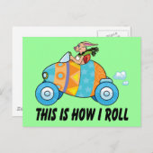 So Roll ich Osterhasen Feiertagspostkarte (Vorne/Hinten)