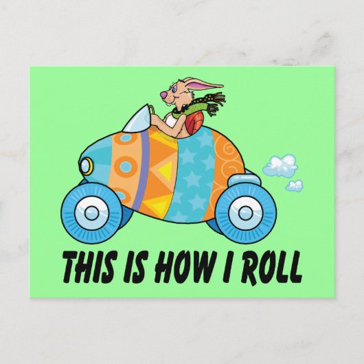 So Roll ich Osterhasen Feiertagspostkarte (Vorderseite)