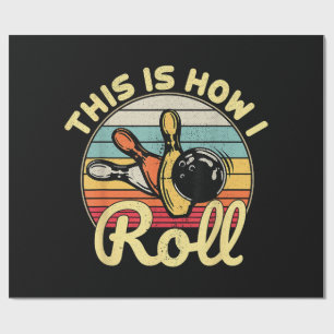 So Roll ich Retro Vintag Bowling Bowler Fu Geschenkpapier