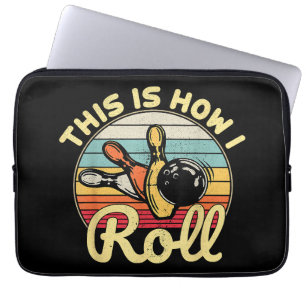 So Roll ich Retro Vintag Bowling Bowler Fu Laptopschutzhülle