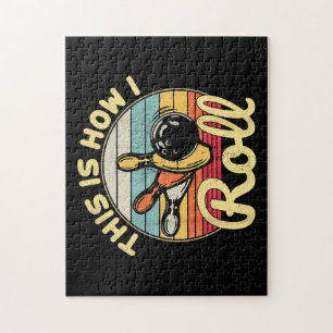 So Roll ich Retro Vintag Bowling Bowler Fu Puzzle