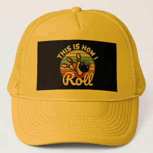 So Roll ich Retro Vintag Bowling Bowler Fu Truckerkappe