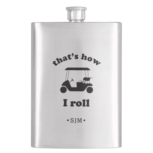 So Roll | Mit Monogramm Golf Flachmann (Vorderseite)