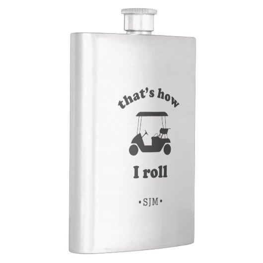 So Roll | Mit Monogramm Golf Flachmann (Rechts)