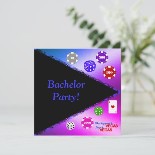 SO ROLLE ICH BACHELOR INVITATIONSGradienten Einladung (Stehend Vorderseite)