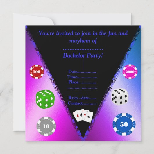 SO ROLLE ICH BACHELOR INVITATIONSGradienten Einladung (Rückseite)