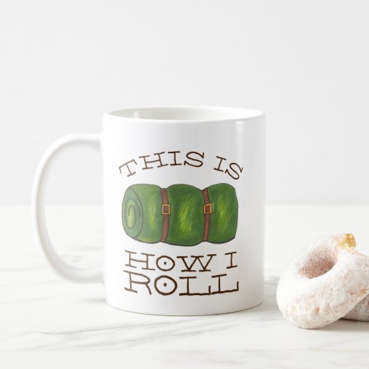 So rolle ich das Rolled Camp Sleeping Bag Wandern Kaffeetasse (Mit Donut)