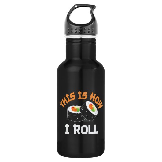 So rolle ich - Funny Sushi Edelstahlflasche (Vorderseite)