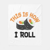 So rolle ich - Funny Sushi Fleecedecke (Vorderseite)