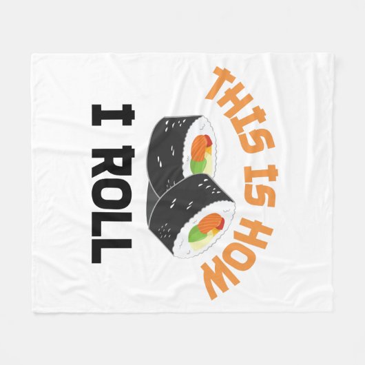 So rolle ich - Funny Sushi Fleecedecke (Vorderseite (Horizontal))