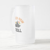 So rolle ich - Funny Sushi Mattglas Bierglas (Vorderseite Links)