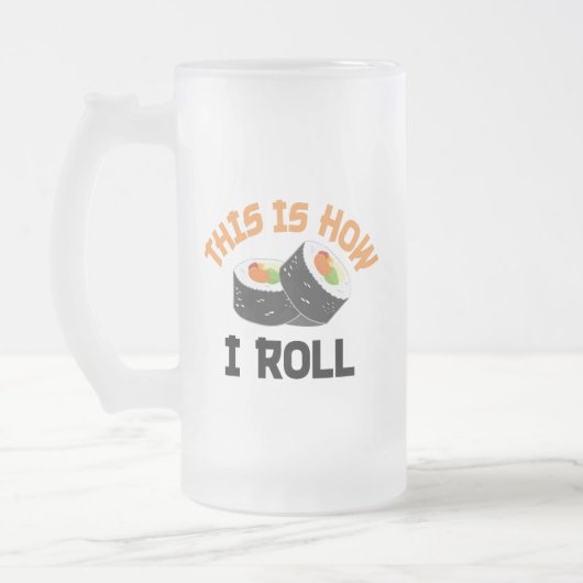 So rolle ich - Funny Sushi Mattglas Bierglas (Links)