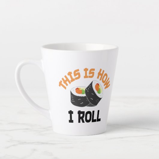 So rolle ich - Funny Sushi Milchtasse (Links)