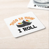 So rolle ich - Funny Sushi Rechteckiger Pappuntersetzer (angewinkelt)