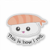 So rolle ich Illustration Sushi Aufkleber (Vorderseite)