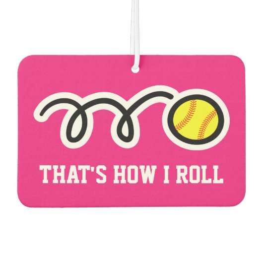 So rolle ich lustige Softball-Autoluft Autolufterfrischer (Vorderseite)