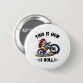 So rolle ich lustiger Corgi-Hund Mountainbiken Button (Vorne & Hinten)