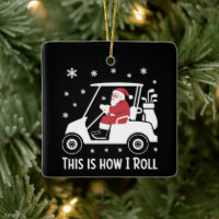So rolle ich lustiger Weihnachtsmann auf einem Gol