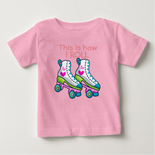 So rolle ich Mädchen-Roller-Skate Baby T-shirt