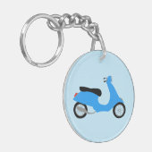 SO ROLLE ICH Niedlichen Scooter Moped CUSTOM Schlüsselanhänger (Vorderseite links)