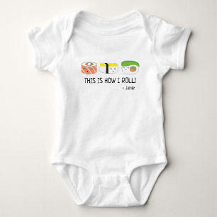 So rolle ich Personalisiert Sushi Baby Strampler