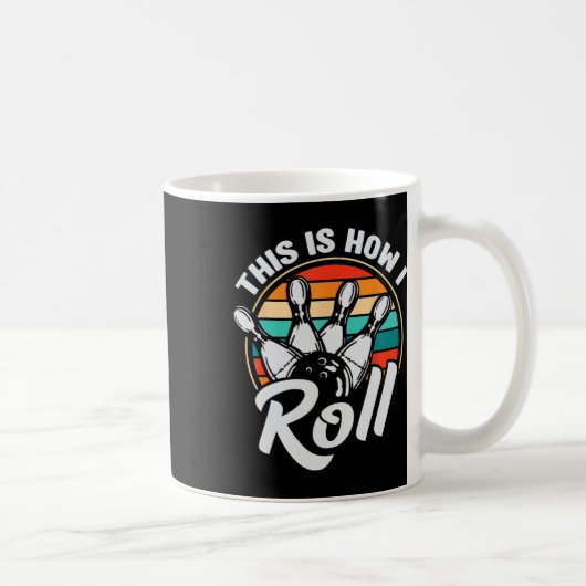 So rolle ich Retro-Bowling 60er 70er Bowler Fu Kaffeetasse (Rechts)