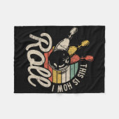 So rolle ich Retro-Bowling-Bowler Lustiges Geschen Fleecedecke (Vorderseite (Horizontal))