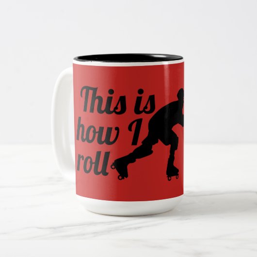 So rolle ich, Roller Derby Skater Zweifarbige Tasse (Vorderseite Links)