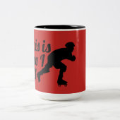 So rolle ich, Roller Derby Skater Zweifarbige Tasse (Mittel)
