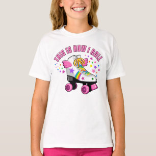 So rolle ich, Roller Skate, Regenbogen, Sterne T-Shirt