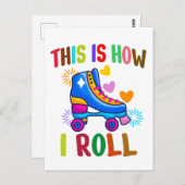 So rolle ich - Roller Skaten Postkarte (Vorne/Hinten)