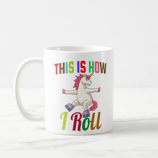 So rolle ich - Roller Skaten Unicorn Kaffeetasse (Links)