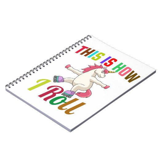 So rolle ich - Roller Skaten Unicorn Notizblock (Linke Seite)