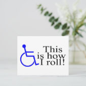 So rolle ich Rollstuhl Postkarte (Stehend Vorderseite)