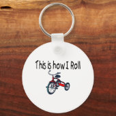 So rolle ich (rotes Dreirad) Schlüsselanhänger (Vorderseite)