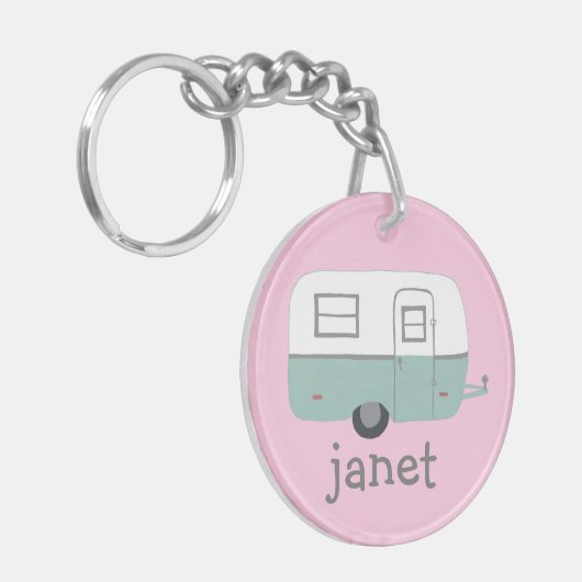 SO ROLLE ICH RV Trailer Camping CUSTOM Schlüsselanhänger (Vorderseite links)