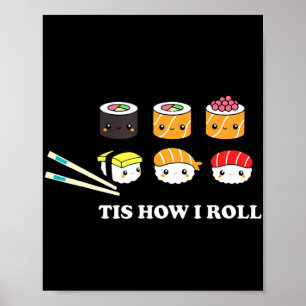 So rolle ich Shushi Happy Sushi Anime Japanisches  Poster