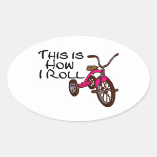 So rolle ich (Tricycle) Ovaler Aufkleber