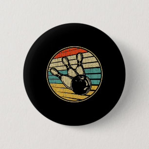 So rolle ich Vintage Retro Bowling 60er 70er B Button