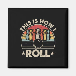 So rolle ich Vintage Retro Bowling Team Suns Magnet