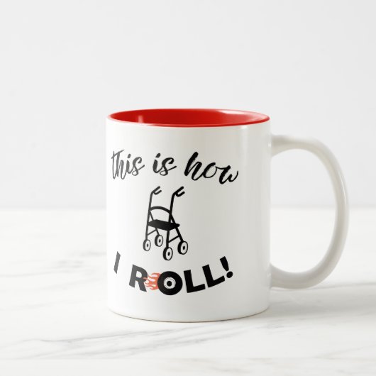 So rolle ich /"Wenn Staub nicht fliegt..." Zweifarbige Tasse (Rechts)